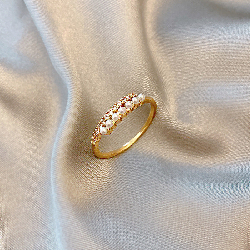 Geometric Gem Inlay Silver Ring 925 Adjustable Open Ring Korean Style Women Fashion Jewelry Everyday Wear For Daily Glam