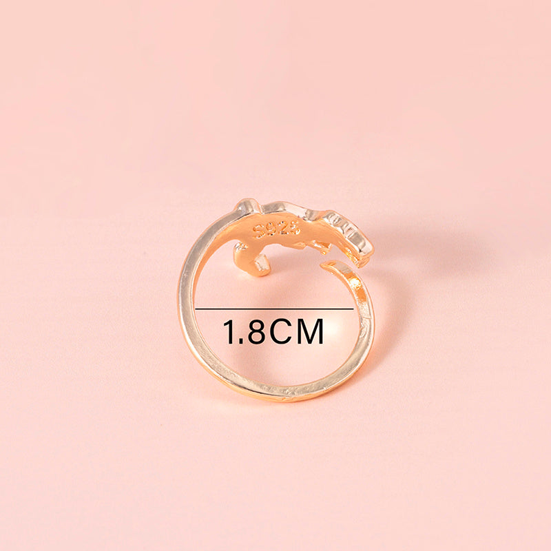 Gold Dinosaur Ring Adjustable Open Animal Ring Cute Zinc Alloy Fashion Ring For Women And Men Party Favor Ring