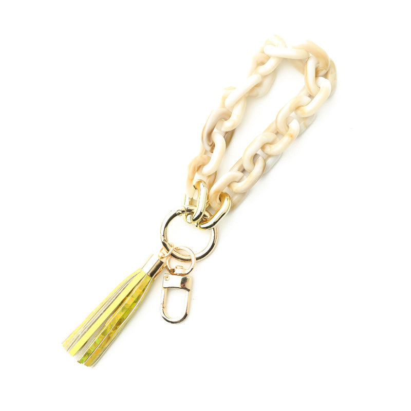 Ellipse Key Ring Geometric Keychain Ornament Acrylic Durable Accessory For Keys And Bags Purses Decoration Art