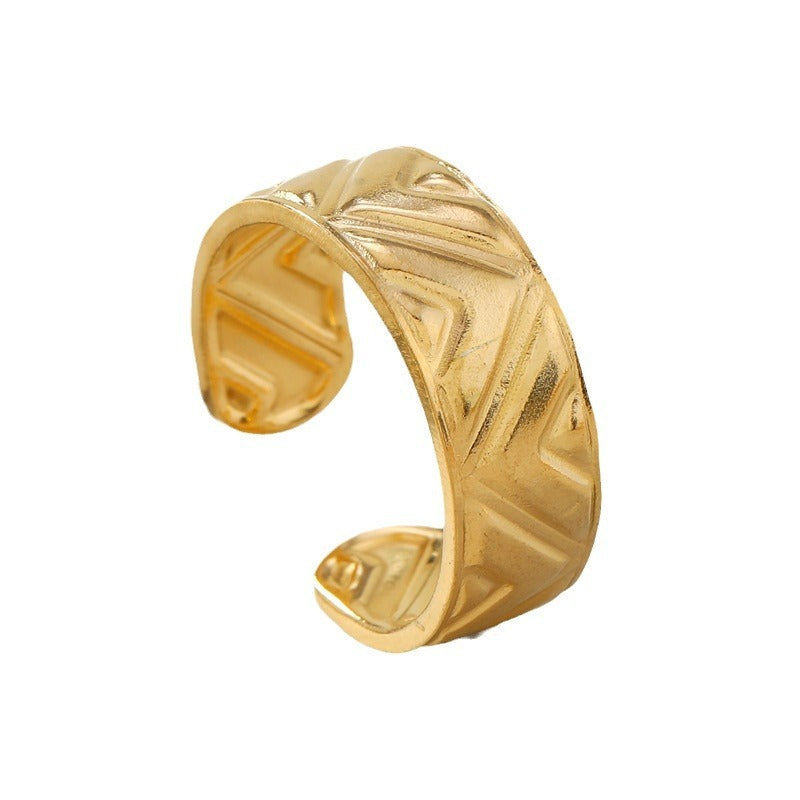 Unisex Stainless Steel Ring Electroplated Geometric Round Design Ornament Fashion Jewelry GarlandSpecial Garland