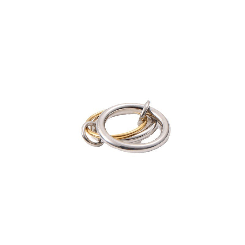 Titanium Steel Three Ring Color Matching Ring For Women