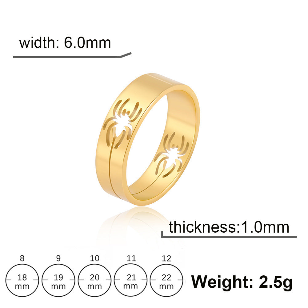Unisex Spider Ring Stainless Steel Band Electroplated Finish Statement Rings For Men And Women Fashion Jewelry
