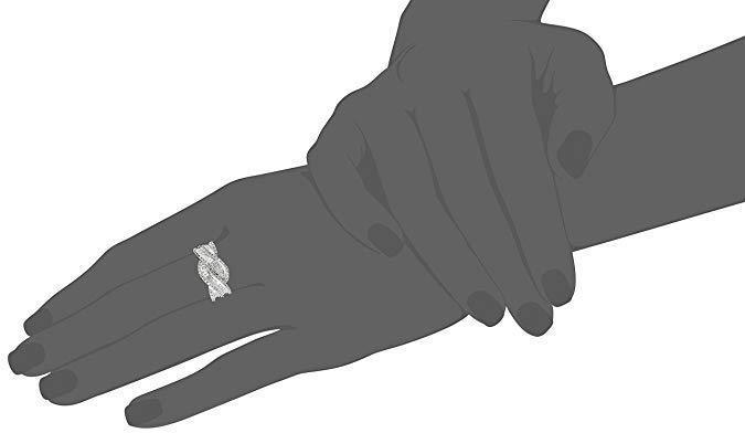 Women Fashion Zircon Twisted String Ring Sterling Silver Inlaid Gemstone Size 6 7 8 9 10 Timeless Gift For Her