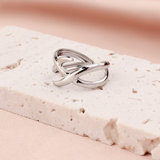 Titanium Steel Adjustable Openwork Ring Vintage Palace Style Geometric Ring For Women Fashion Jewelry Style Edition