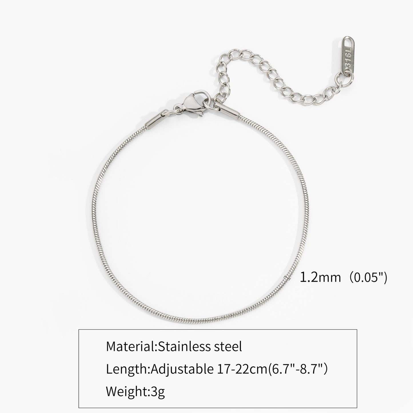 Unisex Titanium Steel 18K Gold Plated Bracelet Round Snake Bone Chain Adjustable Geometric Fashion Accessory Gift