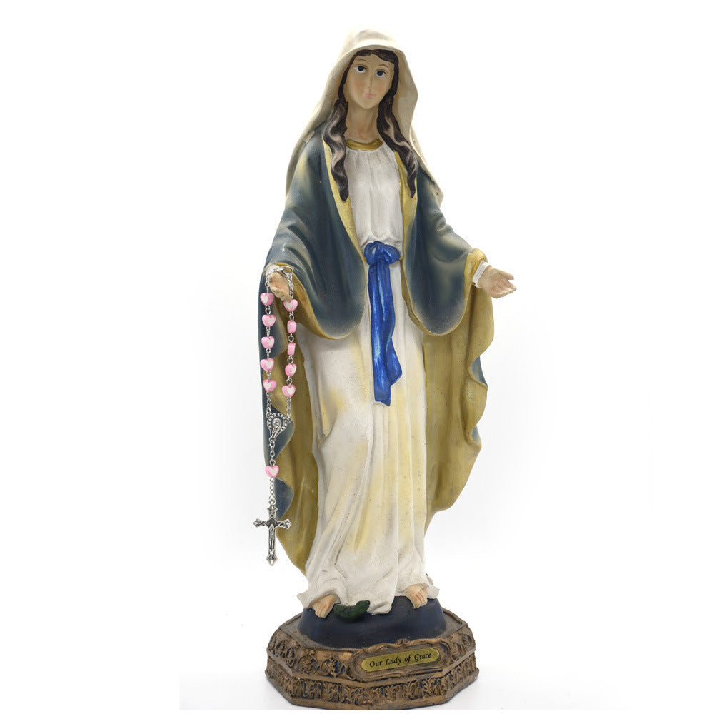 Unisex Rosary Beads Bracelet Geometric Plastic Cross Bracelet Baptism Spiritual Jewelry Gift for Prayer Divine