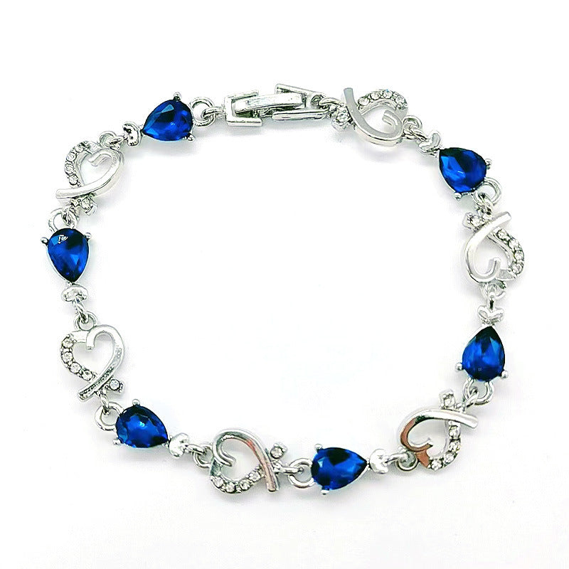 Womens Elegant Hollow Flower Bracelet Rhinestone Inlay Alloy Bangle for Wedding Party Jewelry Geometric Shape