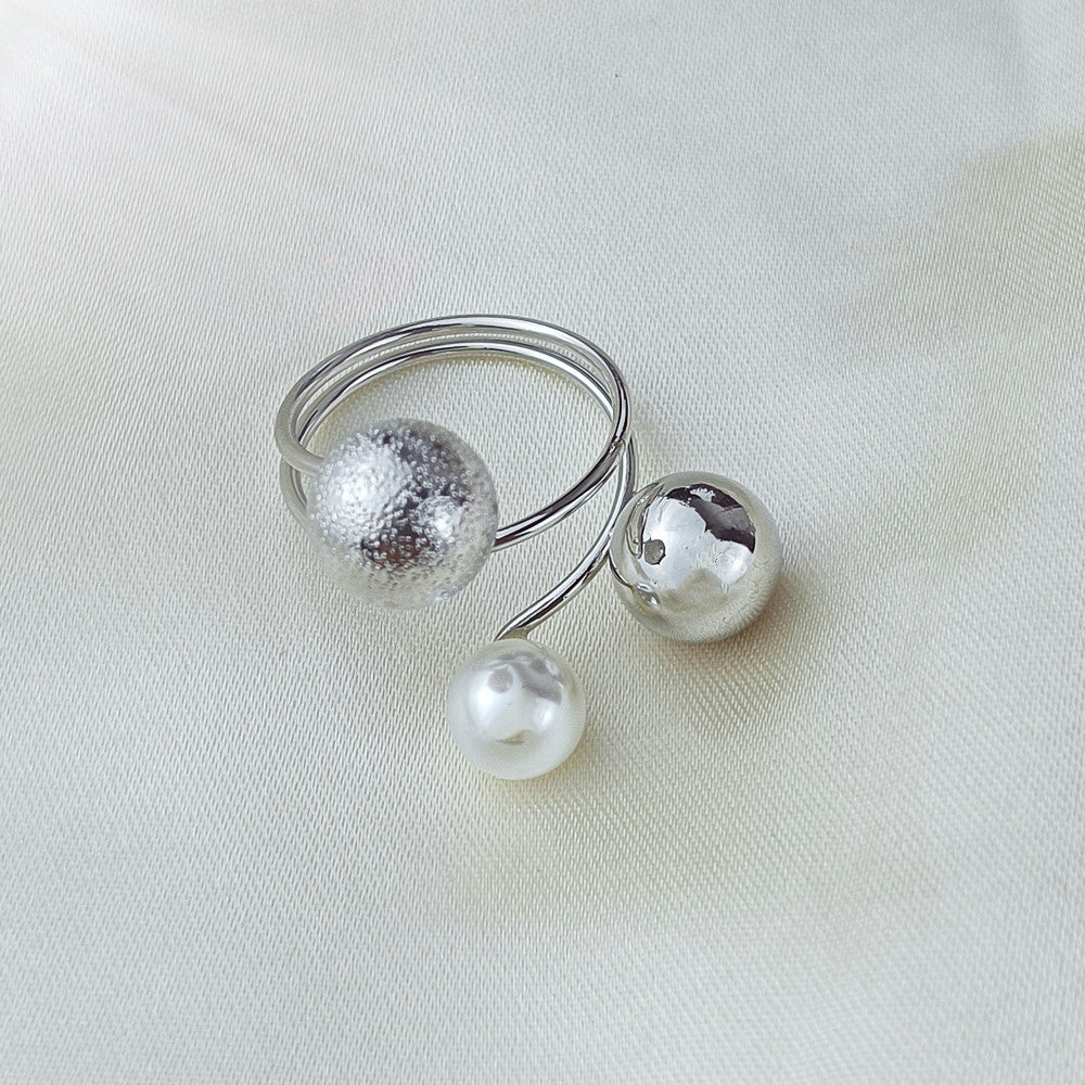 Womens Alloy Buckle Geometric Rings Simple Spring Ring Fashionable Scarf Rings Unique Design Ring Elegant Ring