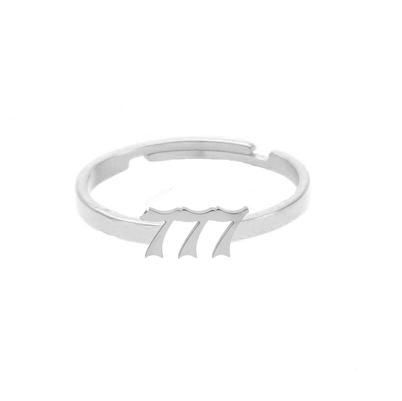 Womens Fashion Ring Adjustable Opening Letter Number Tide Angel Copper Jewelry For Women Girls With Style Ring