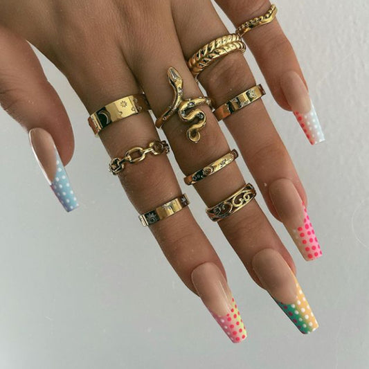 Bright Starry Sky Finely Engraved Titanium Steel Plated 18k Gold Ring