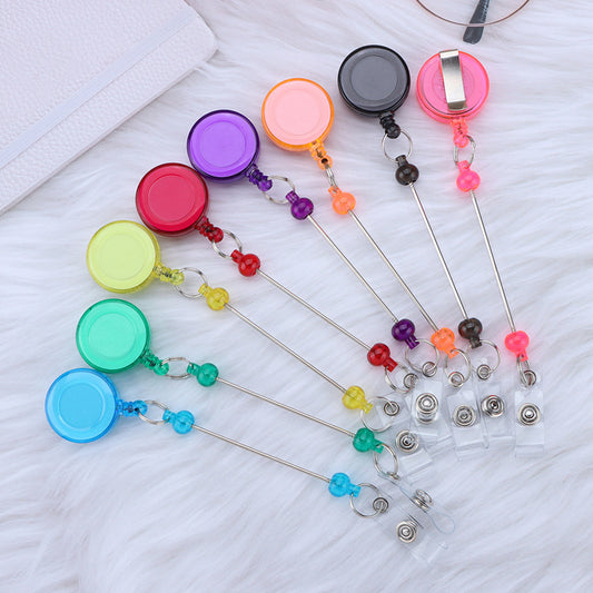 Retractable Badge Holder Keychain With Buckle And Secure Plastic Card Sleeve For Easy ID Access In Colors Soon