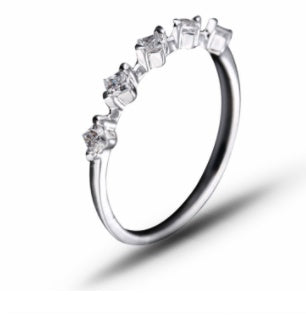 Square Zirconia Copper Ring for Women Hand Polished Electroplated Jewelry Elegant Accessory Gift for Girls Everyday Use