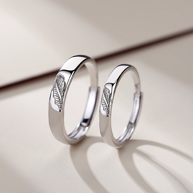 Couple Rings For Men And Women Matching Pair Leaves Design Sterling Silver Anniversary Jewelry New Design High