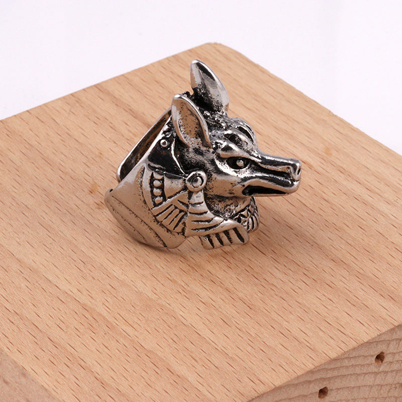 Mens Vintage Ring Punk Alloy Casting Adjustable Unisex Ring Retro Fashion Statement Jewelry Band Everyday Gift