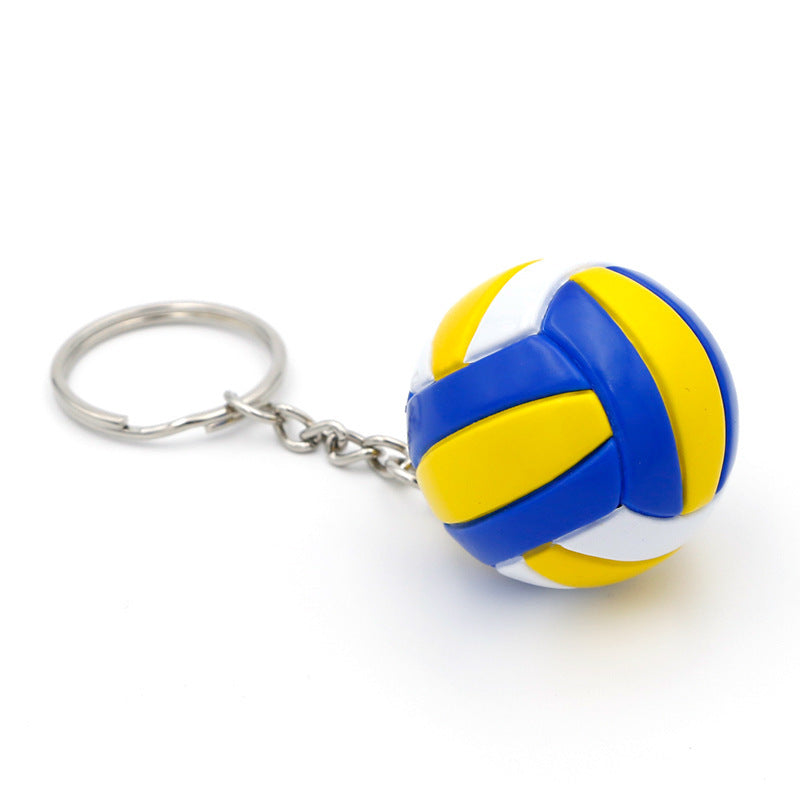 Unisex Spherical Keychains Leather Pendant And Plastic Keyring For Volleyball Enthusiasts Athletes Sports Bags