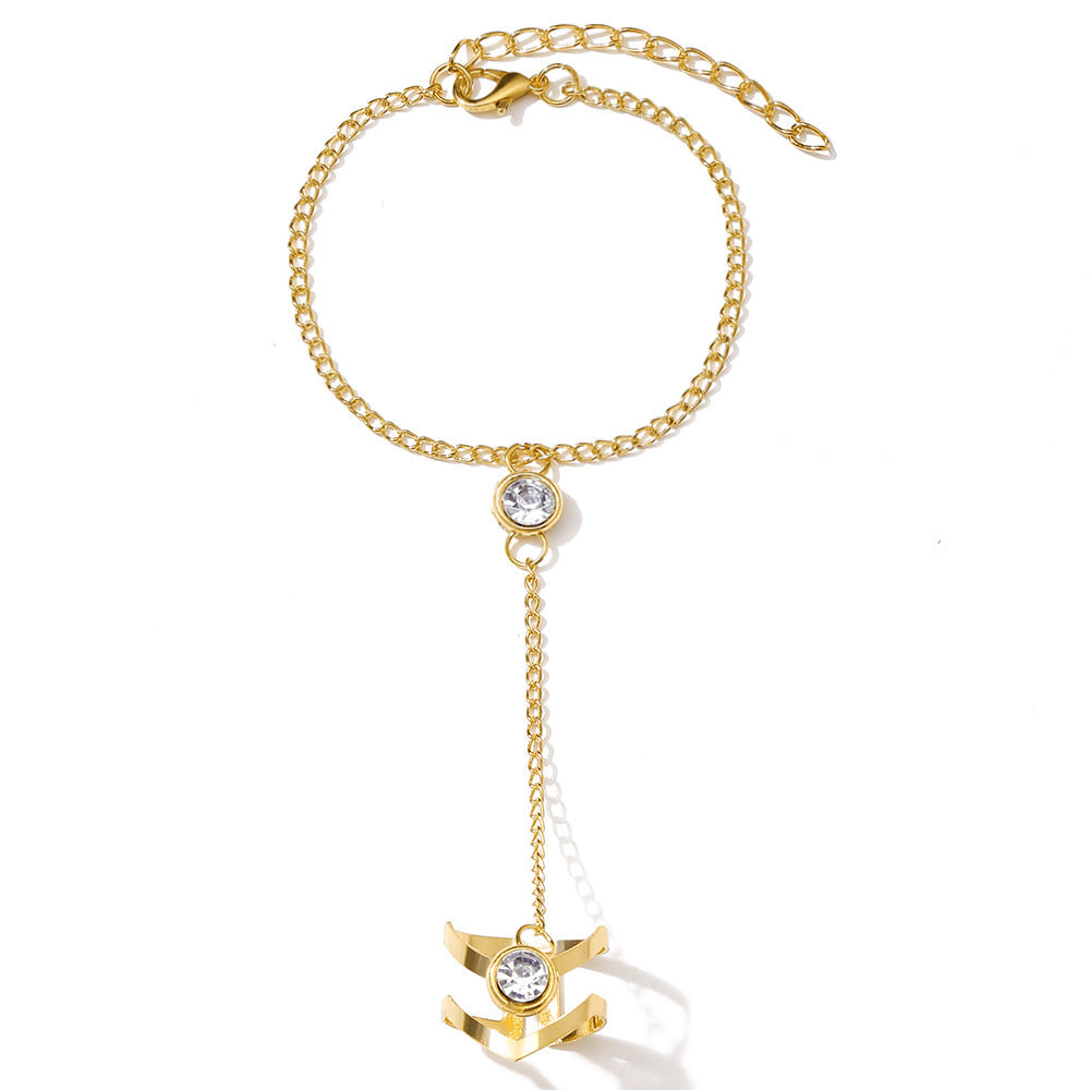 Womens Alloy Ring With Leaf And Butterfly Design And Bounce Chain Jewelry For Women And Girls European Sparkle