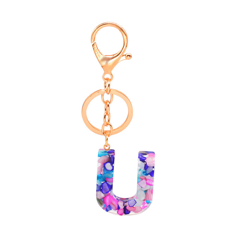 Epoxy Letters Keychain Unisex Initial Pendant Alphabet Charm Decoration With Individual Packaging Epoxy Letters Keychain