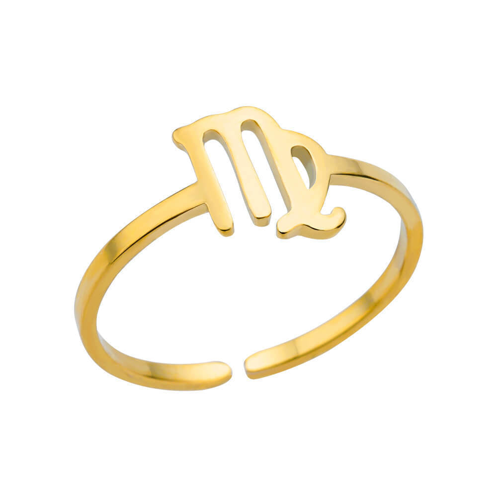 Stainless Steel Zodiac Constellation Ring for Men Women