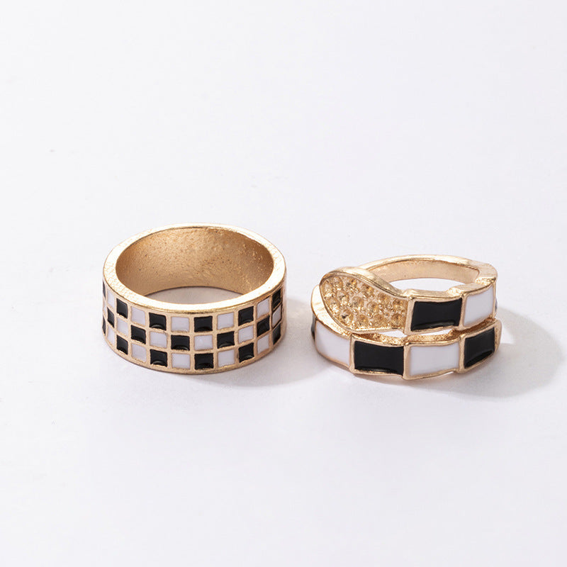 Unisex Geometric Ring Plated Metal Alloy European Design