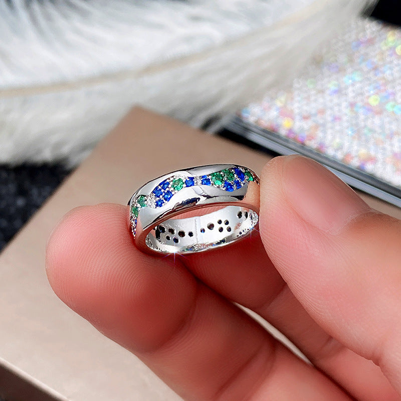 Zircon Copper Ring White Gold Plated Lovers Jewelry Elegant Promise Ring For Women High Quality Accessory Chic