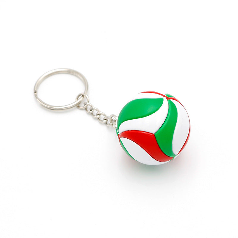 Unisex Spherical Keychains Leather Pendant And Plastic Keyring For Volleyball Enthusiasts Athletes Sports Bags