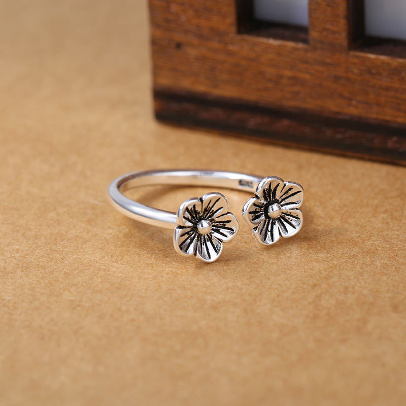 Adjustable Couple Rings S925 Sterling Silver Matching Promise Rings Sweetheart Relation Anniversary Gifts Plain