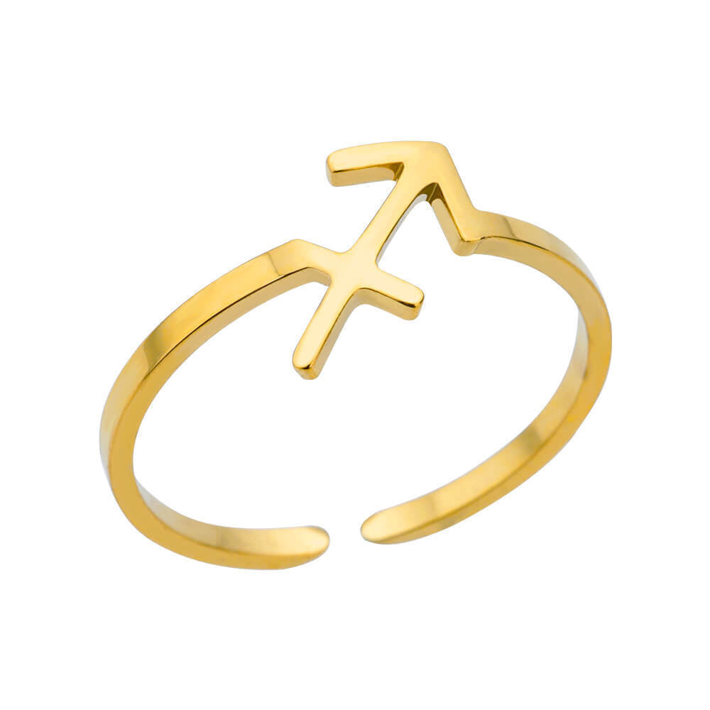 Stainless Steel Zodiac Constellation Ring for Men Women