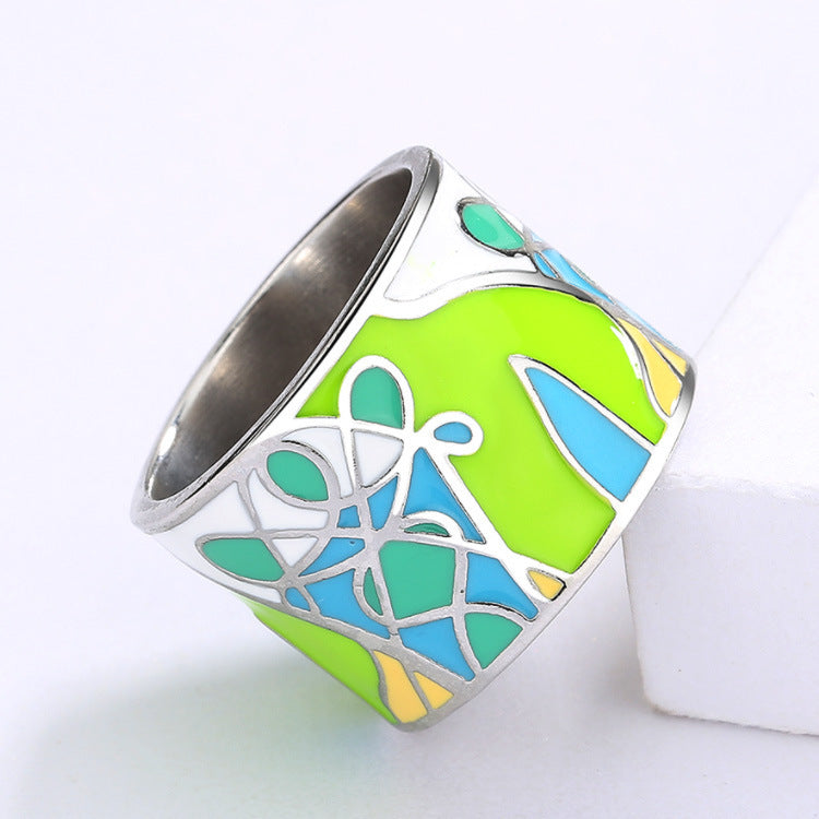 Brass Graffiti Style Statement Ring For Women Fashion