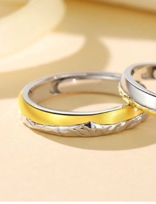 Couple Rings Adjustable Copper Rings Men Women Electroplated Matching Rings His And Hers Fashion Jewelry Sunset