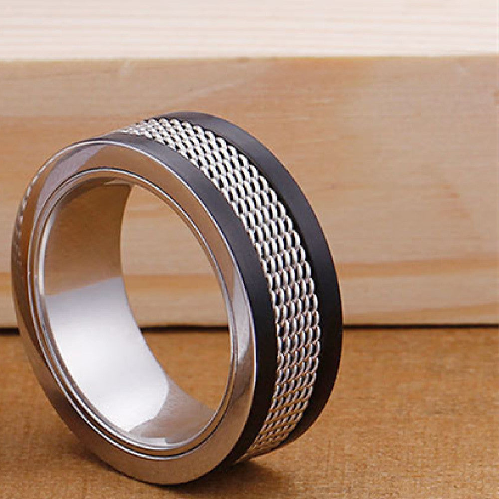 Mens Ring Unisex Titanium Steel Ring Black Color Matching Electroplated Personality Ring For Men And Women Men