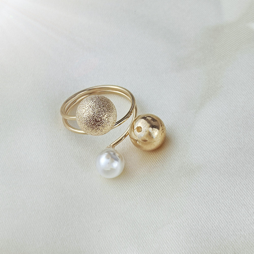 Womens Alloy Buckle Geometric Rings Simple Spring Ring Fashionable Scarf Rings Unique Design Ring Elegant Ring