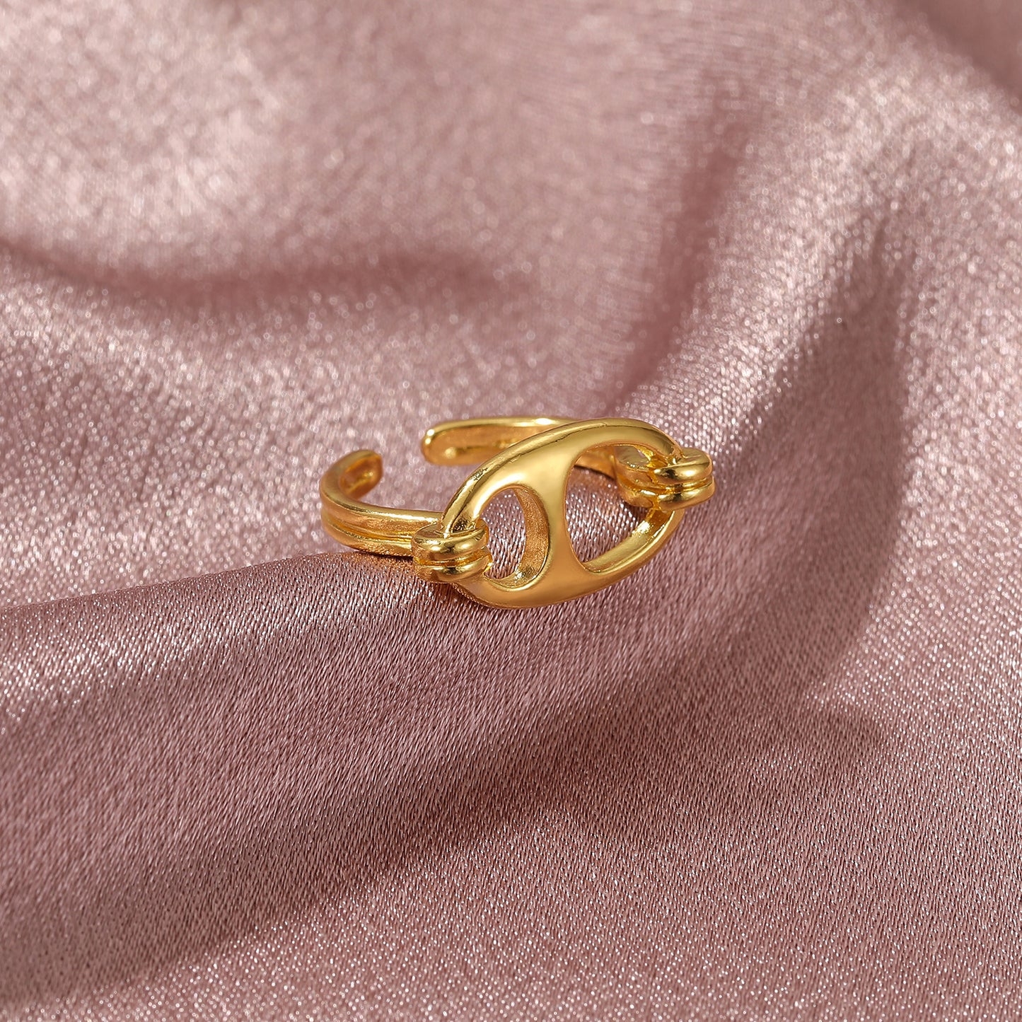 Geometric Alloy Ring For Women European And American Fashion Jewelry Retro Oval Nose Ring Electroplated Elegant