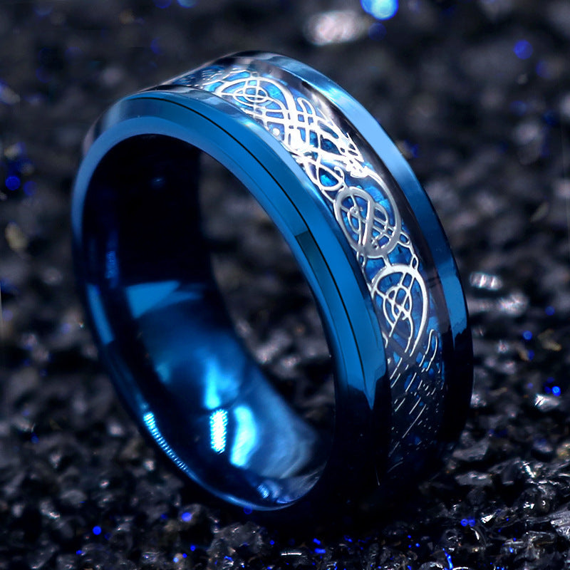 Titanium Steel Carbon Fiber Dragon Ring Material Style Simple Stylish Features Plating Color Image Color Image