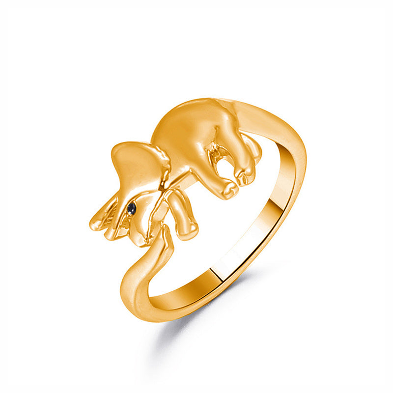 Gold Dinosaur Ring Adjustable Open Animal Ring Cute Zinc Alloy Fashion Ring For Women And Men Party Favor Ring