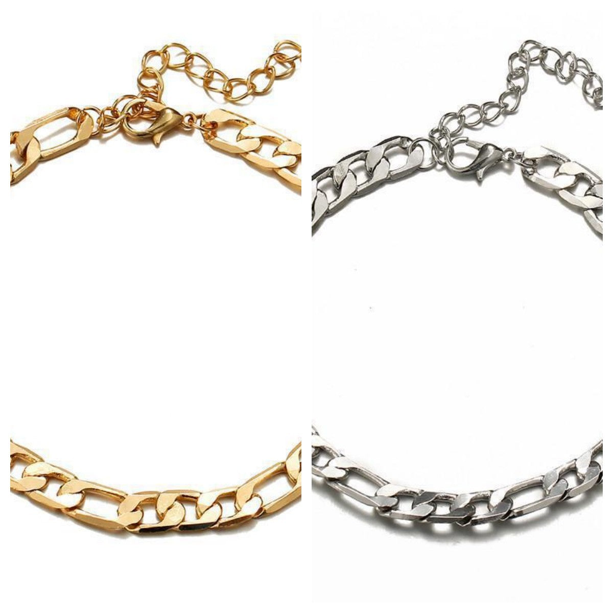 Womens Figaro Chain Bracelet Geometric Alloy Metal Jewelry Minimalist Design For Anniversary Celebration Travel Gift
