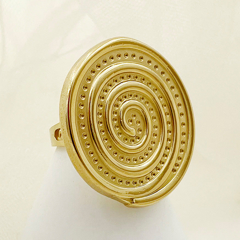 Womens Stainless Steel Ring With Heart Flower Star Pattern