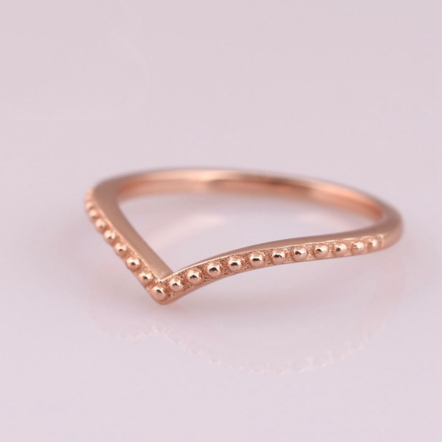 Sterling Silver Bracelet With Rose Gold V Shaped Ring Micro Inlay Geometric Ellipse Design Diamond Dot Gift Set Jewelry