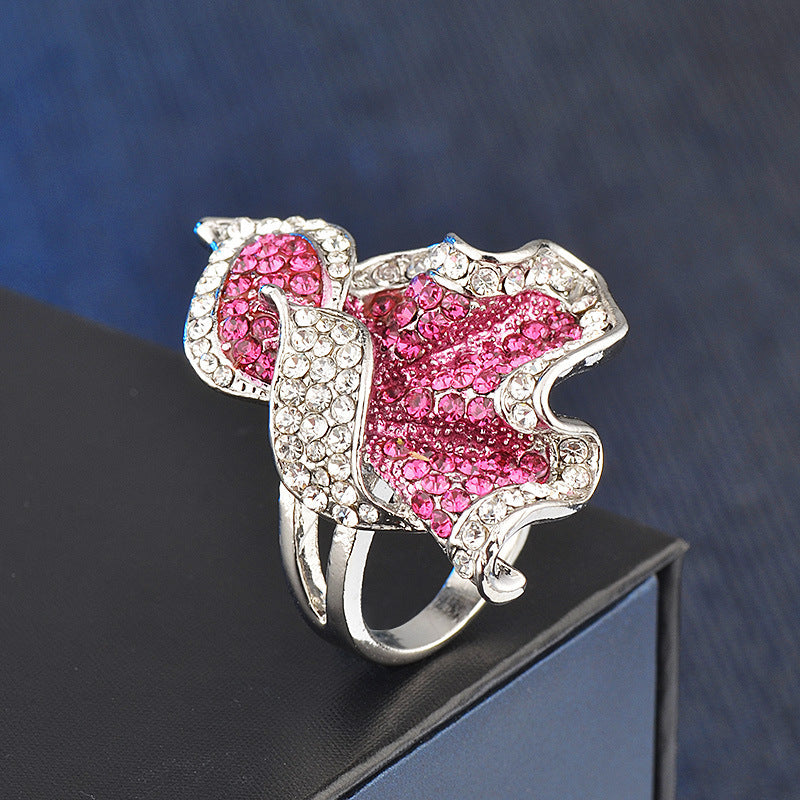 Flower Diamond Ring Gold Plated Gemstone Jewelry Daily Wear