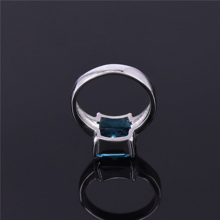 Elegant Titanium Steel Ring For Women With Gemstone Natural Minimalist Jewelry Modern Design Polished Everyday
