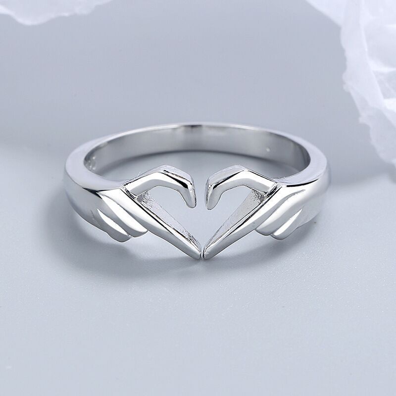 Womens Copper Heart Ring Adjustable Open Design Electroplated Silver Or Gold Fashion Jewelry Simple Thin Band Accessory