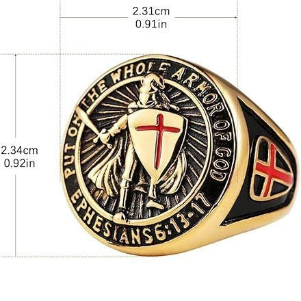 Templar Shield Cross Titanium Steel Ring Knight Style For Men Classic European Designs Bold Symbolic Accessory