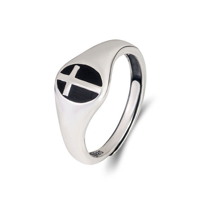Sterling Silver Cross Ring Polished For Festivals Punk Hip Hop Style Index Finger Individually Packed Customizable