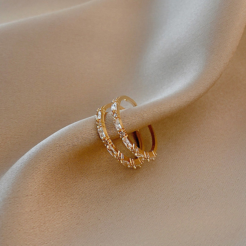 Womens Gold Plated Copper Ring Heart Design Jewelry
