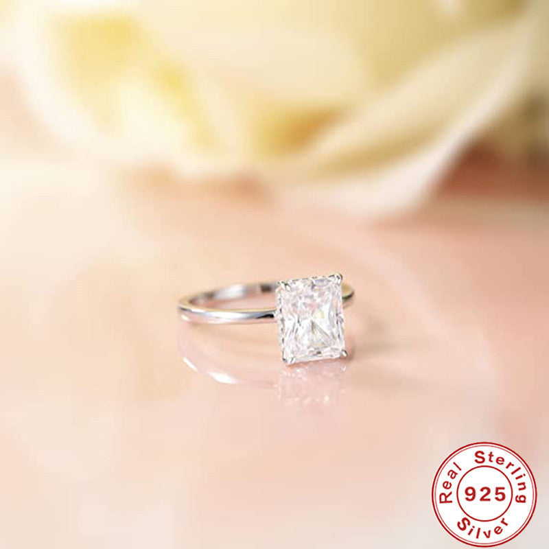 Sterling Silver Electroplated Geometric Round Ring For Women Gift For Her Affordable Luxury Jewelry For Everyday Wear