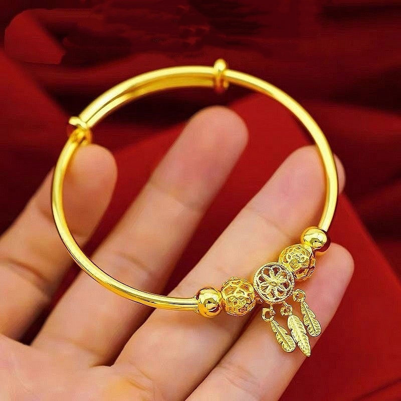 Copper Tassel Bracelet With Electroplated Finish Womens Fashion Bangle Jewelry Accessory For Girls Daily Style