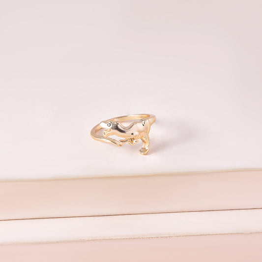 Womens Adjustable Animal Ring Open Design Copper Electroplated Cute Animal Ring Festival Gift For Animal Lovers