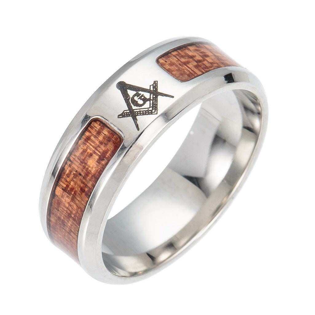 Men's Stainless Steel Celtic Tree Of Life Ring With Wood Inset Handcrafted Durable Wedding Band Jewelry Styles