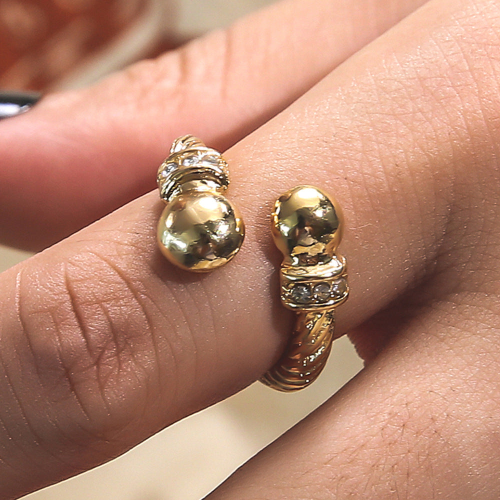 Womens Twist Ring Irregular Ball Alloy Index Finger Ring European American Fashion Ring European Fashion Style