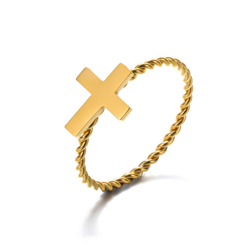 Couples Stainless Steel Rings Twisted Butterfly Cross Palm Circle Design Matching Band Set Electroplated Metal