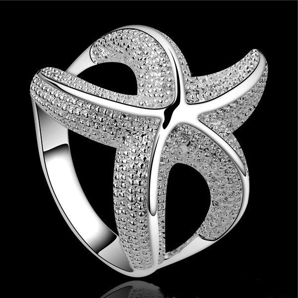 Silver Plated Starfish Ring For Women And Girls Fashion Korean Style Exquisite Star Jewelry Gift For Every Occasion